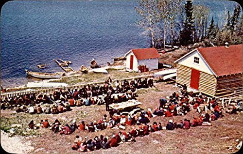 Indian feast time at a Hudson's Bay Company trading post Dryden, Ontario ON Original Vintage Postcard