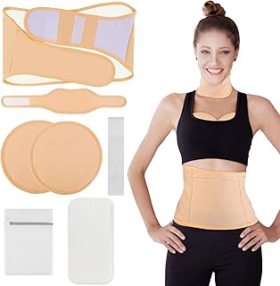 SHTALHST Castor Oil Pack Wrap,Castor Oil Pack Wrap Organic Cotton,Leak Proof Design Castor Oil Packs,Castor Oil Wrap for Liver Body,Castor Oil Pack Kit with Castor Oil Compress Wrap Reusable (Khaki)