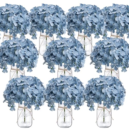 Scawim hydrangea in mason jars