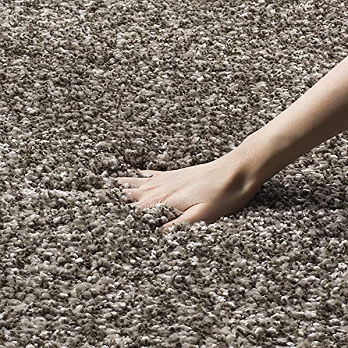 Image of CD Carpet Anti Slip Shaggy Fluffy Fur Rugs and Carpet for Living Room Bedroom Kids Room Plain Circle Carpets for Home with 2 Inch Thickness (Color D /Grey Size 3x3 Feet Round)