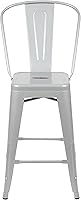 Vista 5 de Taburete de metal de interior y exterior de Flash Furniture, Metal, Plateado