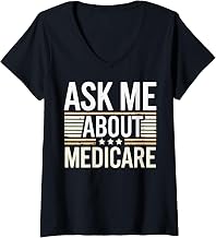 Womens Ask Me About Medicare V-Neck T-Shirt