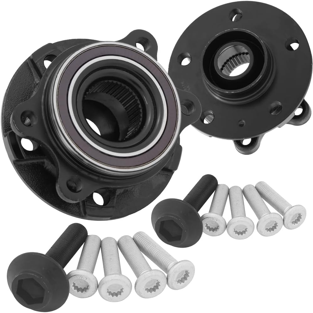 QJZ [2-Pack] BR930817K - E-Coated Corrosion Protection Pre-Assembled Wheel Hub Bearing Assembly Compatible with [Audi] A Series, S Series, Q5, A Series Quattro, S Series [See Description for Fitment]