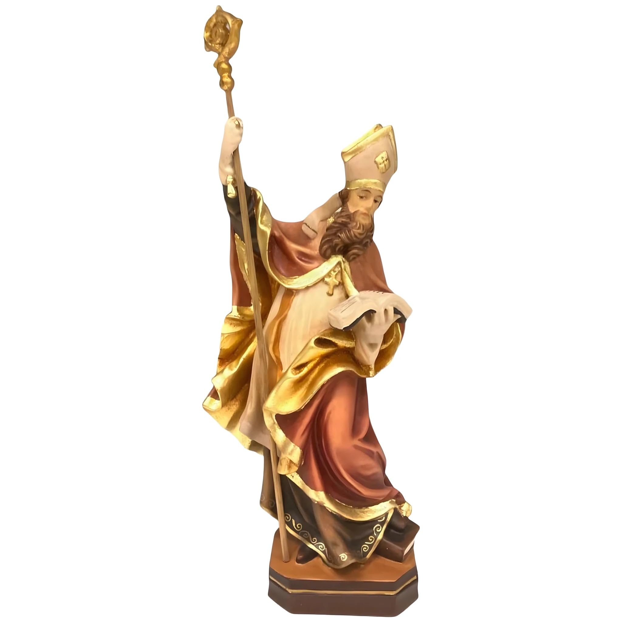 Dolfi Wooden Statue of St. Adalgarus 100 cm | Natural Wood in Val Gardena | Nativity Figure