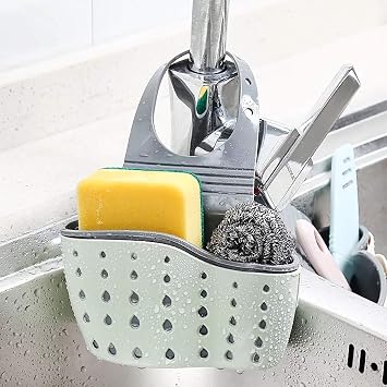 tooloflife Lavabo Süngeri Tutucu, Mutfak Ayarlanabilir Düzenleyici Lavabo Rafı Tahliye Sepeti Asma Süzgeç Düzenleyici, Yeşil