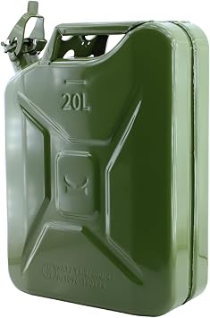 Badem10 Metal Benzin Bidonu 20 Litre Akaryakıt Mazot Taşıma Doldurma Depolama Bidonu + Aktarma Borusu