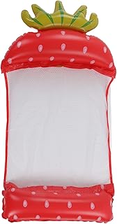 Inflatable Water Hammock Float, Inflatable Strawberry Pool Floats, Water Hammock Float Lounger, Large Lounge Toys for Kids Adults Lake Raft Lounge with Headrest Inflatable Lounger Summer Water Fun