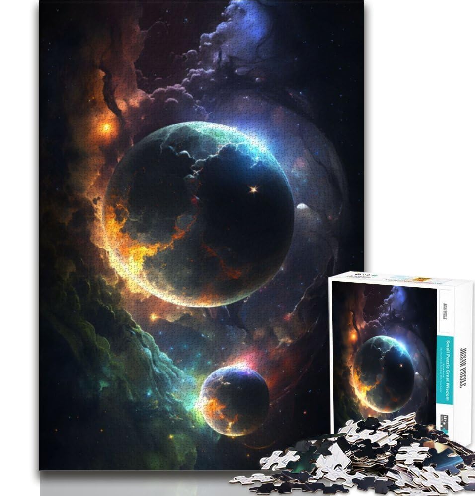 Adult Jigsaws 1000 Piece Colors of The Galaxy 1000 Piece Puzzle,Stress Reliever Difficult Challenge Unique Home Decor And Gifts 38x26cm