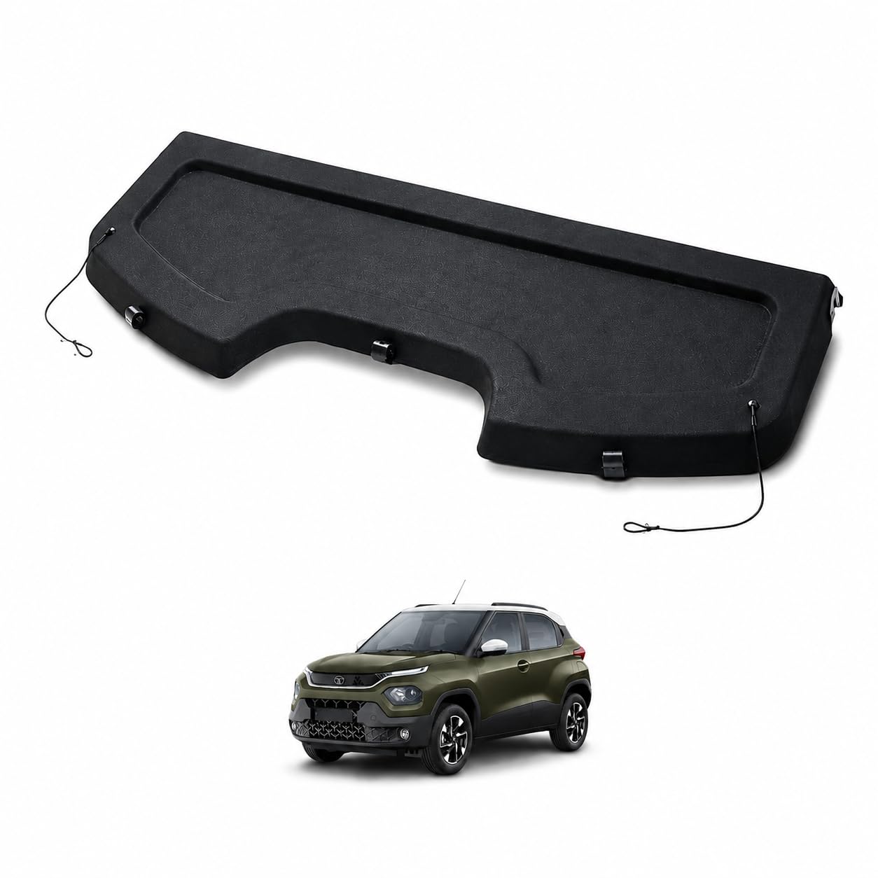 Parcel Tray for Tata Punch 2021-Onwards, Black Boot Shelf | Unbreakable Build, OEM Type Fit, Adjustable Cover, Injection Moulded, Heavy Duty-image-4