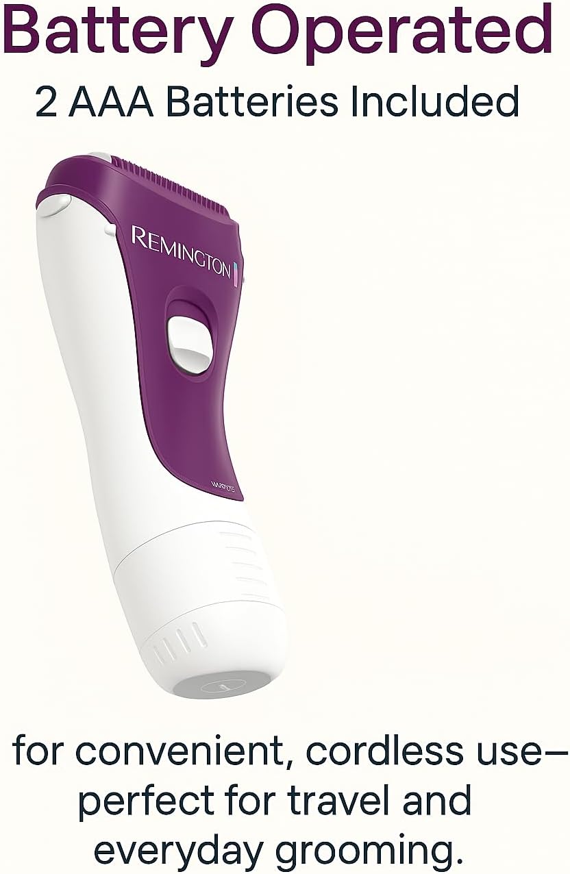 Remington Smooth & Silky Electric Shaver for Women, 3-Blade Battery Operated Foil Shaver and Bikini Trimmer, Shave Wet or Dry - Image 5