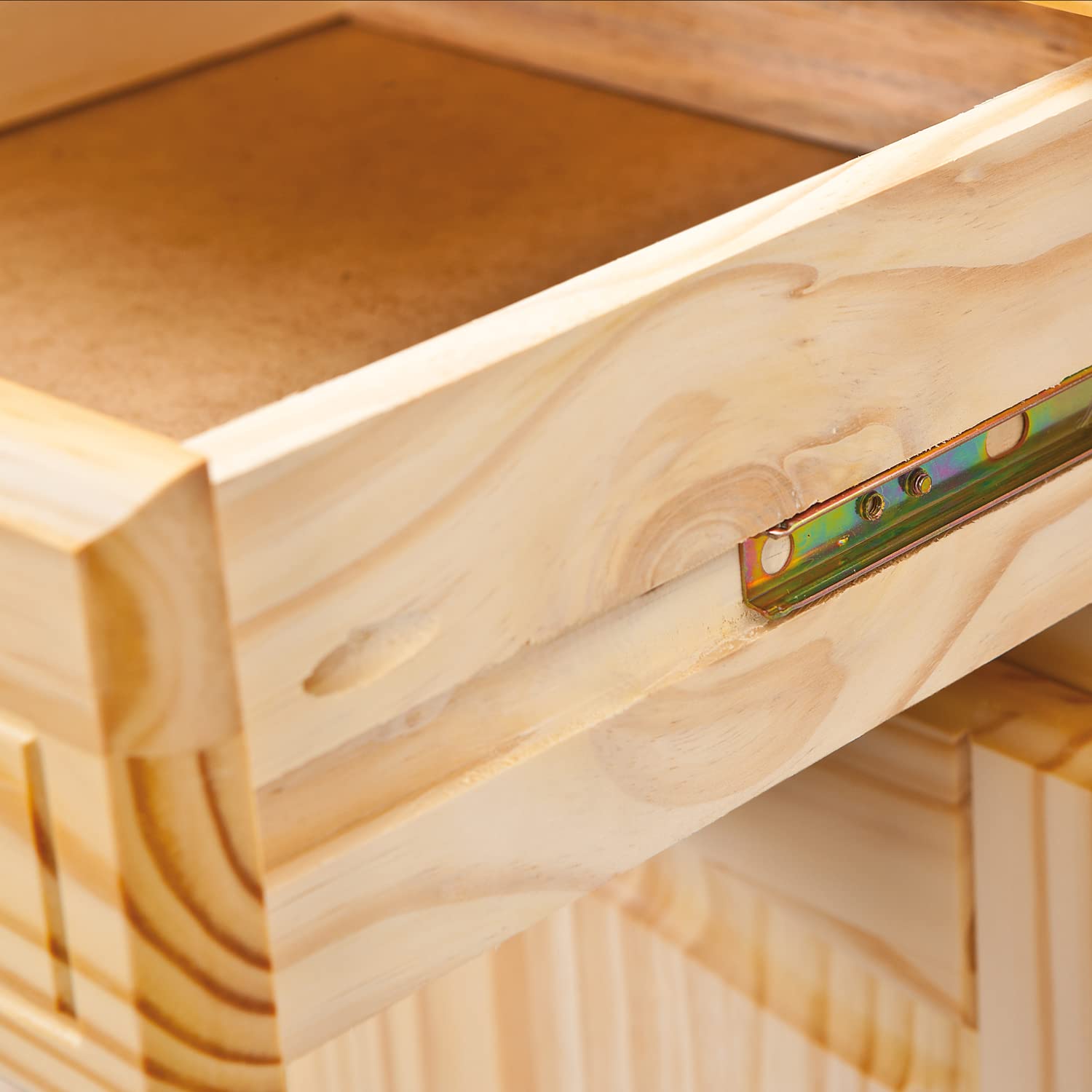 Inter Link – Vitrinenschrank - Küchenschrank - Geschirrschrank - Esszimmerschrank – Vitrine – Standvitrine - Landhausstil - Kiefer Massivholz – 2 Türig – Alicante - Natur lackiert