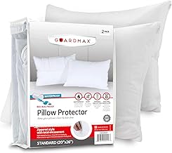 Guardmax Jersey Knitted Pillow Protector with Zipper Standard Size - 2 Pack -100% Waterproof, Bed Bug Proof, Dust Mite Proof, & Hypoallergenic Pillow Covers - Premium Zippered Pillow Cases. (20 X 26)