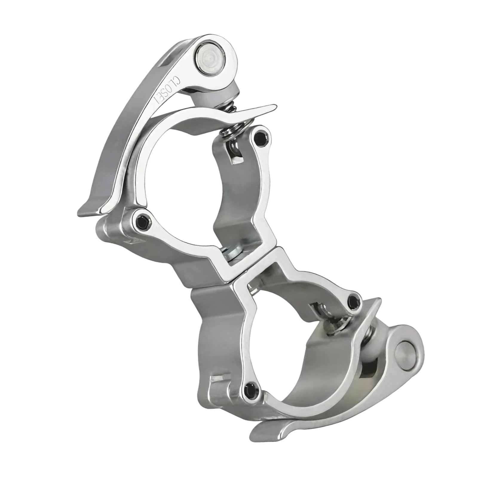 Lightweight High Strength Aluminum Double Hook Clamp Erosion Resistant Pipe Clamp for Stage Light 25-30mm Tube Lighting
