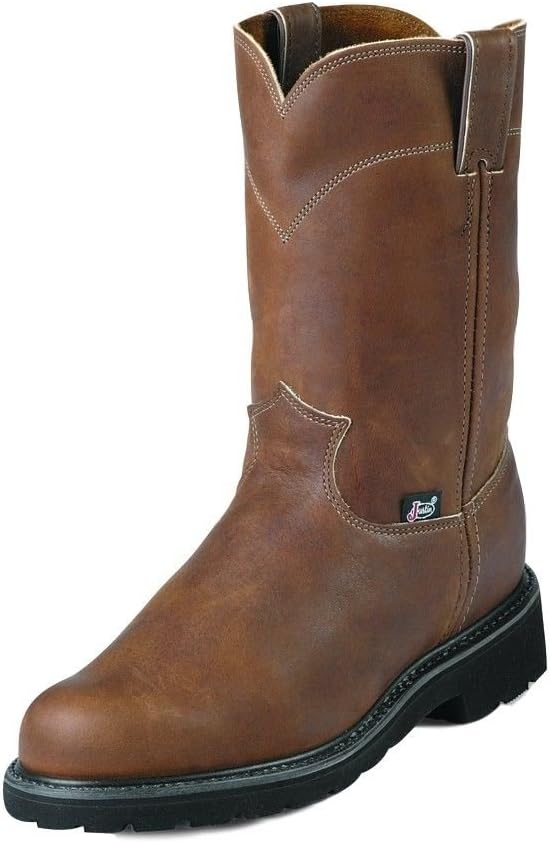 Justin Men's Cargo Pull-On Work Boot Soft Toe - 4794 : Clothing, Shoes & Jewelry