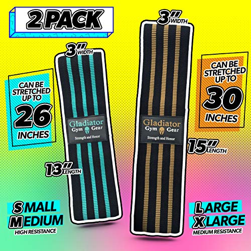 Gladiator Glute Bands | 2 Pack Non Slip Fabric Resistance Booty Bands #TOP1