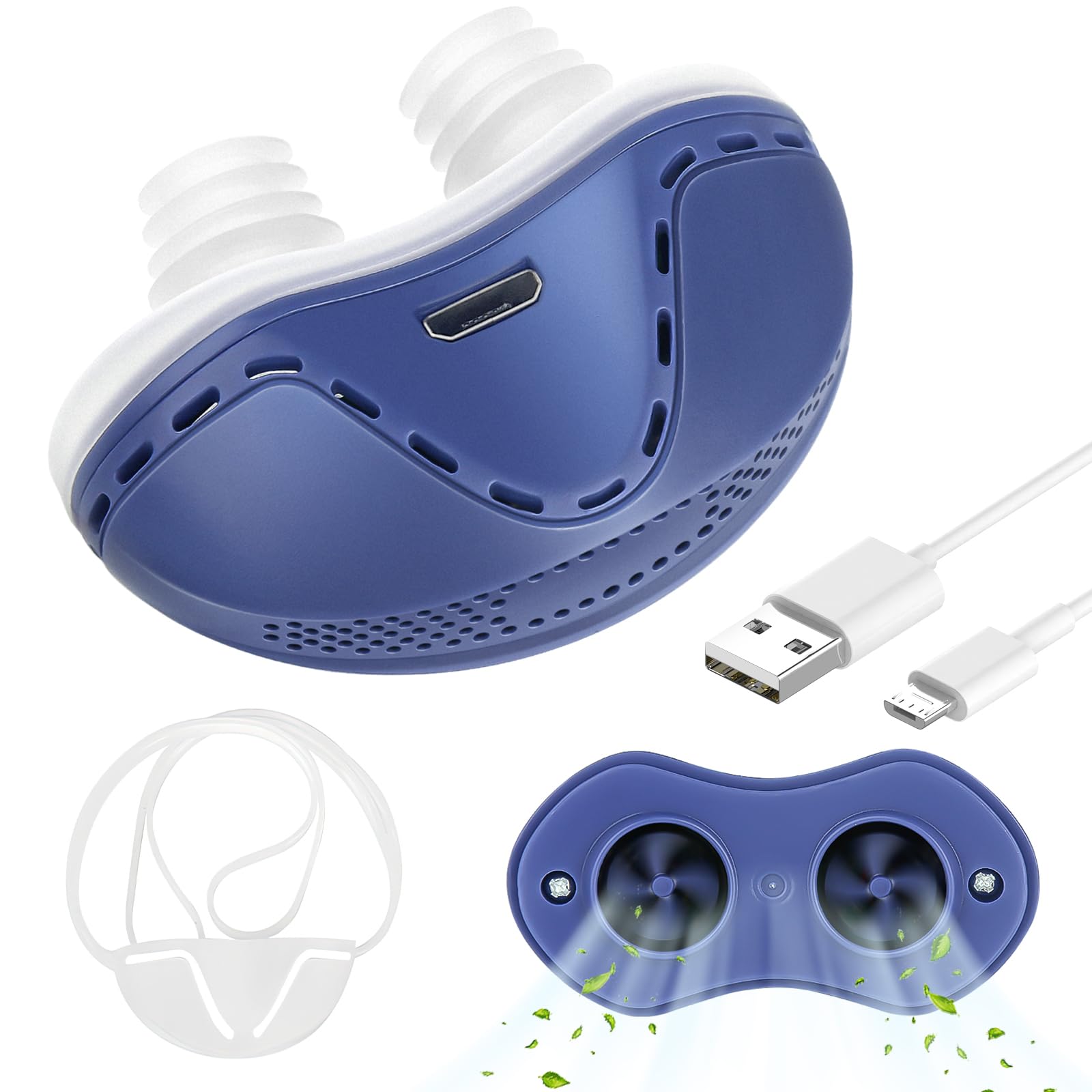 mini anti snoring devicesstop snoring reductionelectric anti snore deviceadjustable airflow snoring solution aids for men amp womenblue