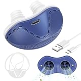Mini Anti Snoring Devices&comma;Stop Snoring Reduction&comma;Electric Anti Snore Device&comma;Adjustable Airflow Snoring Solution Aids for Men & Women&comma;Blue