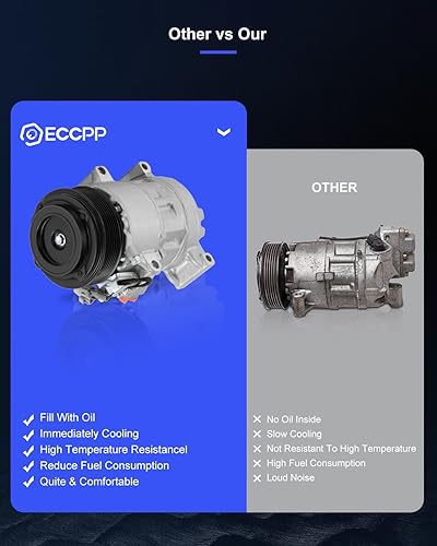 Miniatura 171 de ECCPP Compresor de CA 2001-2006 apto para Hyundai Santa Fe 2.7L Compresor de CA de enfriamiento rápido con embrague