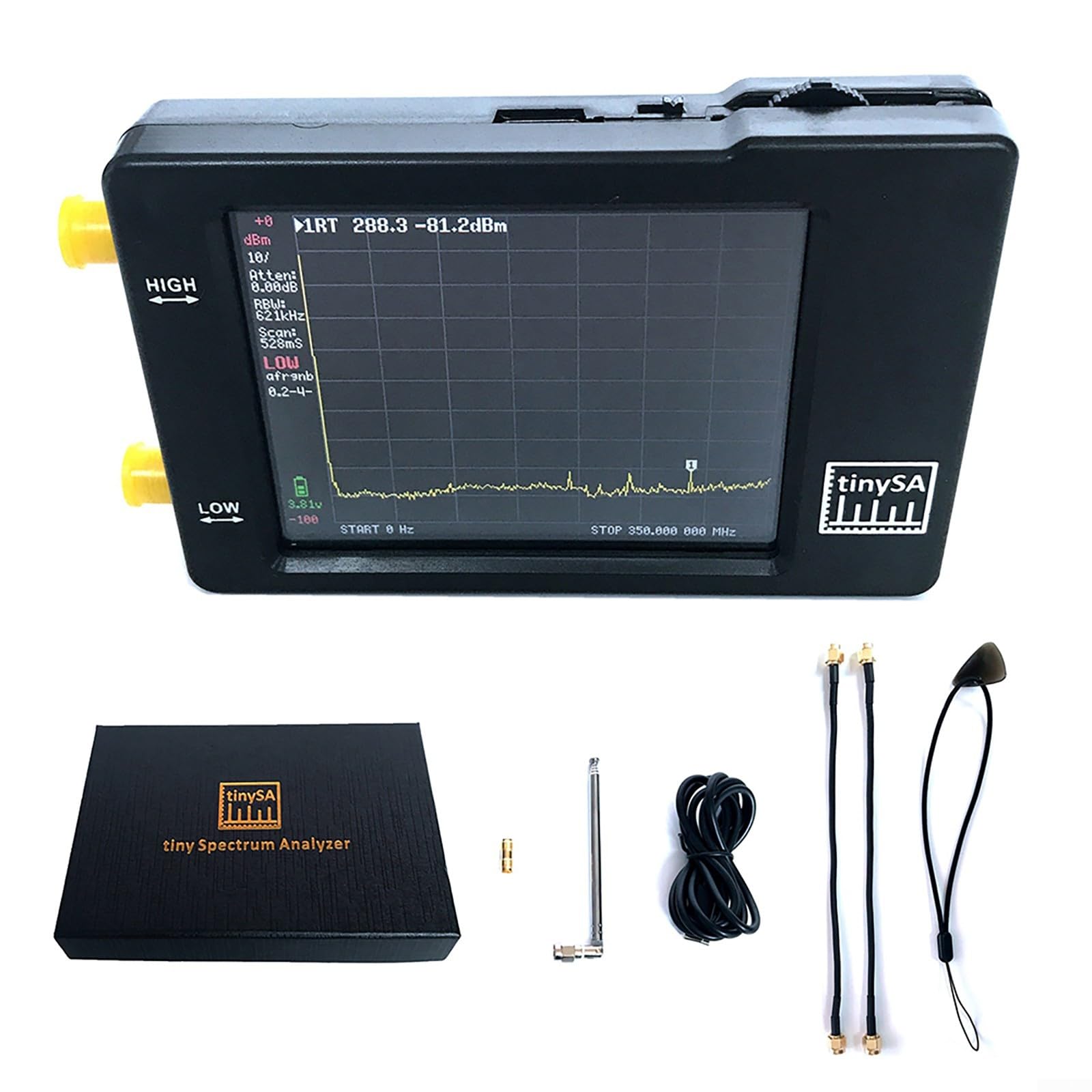 Analizador portátil del espectro del RF con el diseño compacto y la pantalla táctil Analizador del espectro del PDA de la pantalla táctil de 2.8 pulgadas pequeño analizador del espectro generador del