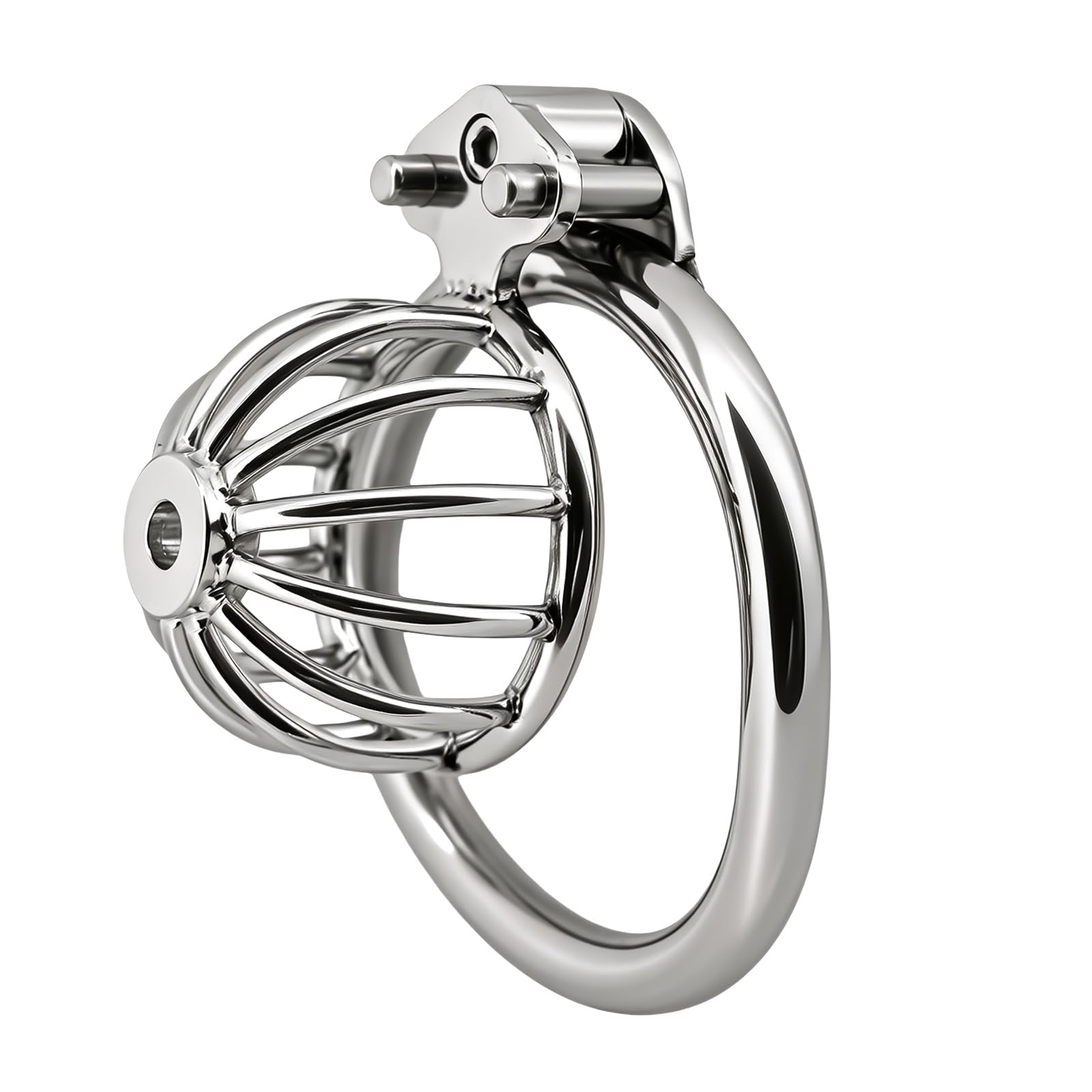 Male Chastity Cage - Metal Chastity Device with Upgraded Invisible Lock & Chastity Belt ((65mm/2.56in))