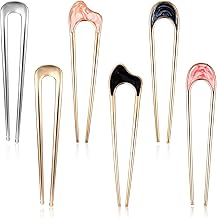 6 x French Hair Pins for Women Metal Hair Bun Pin U Stick French Hair Pins U Shaped Bun Pin French Hair Pin
