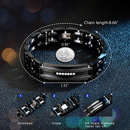 Men's Bracelet Two-Color Diamond Hip-hop Jewelry Gift Birthday Jewelry Gift Husband Boyfriend2