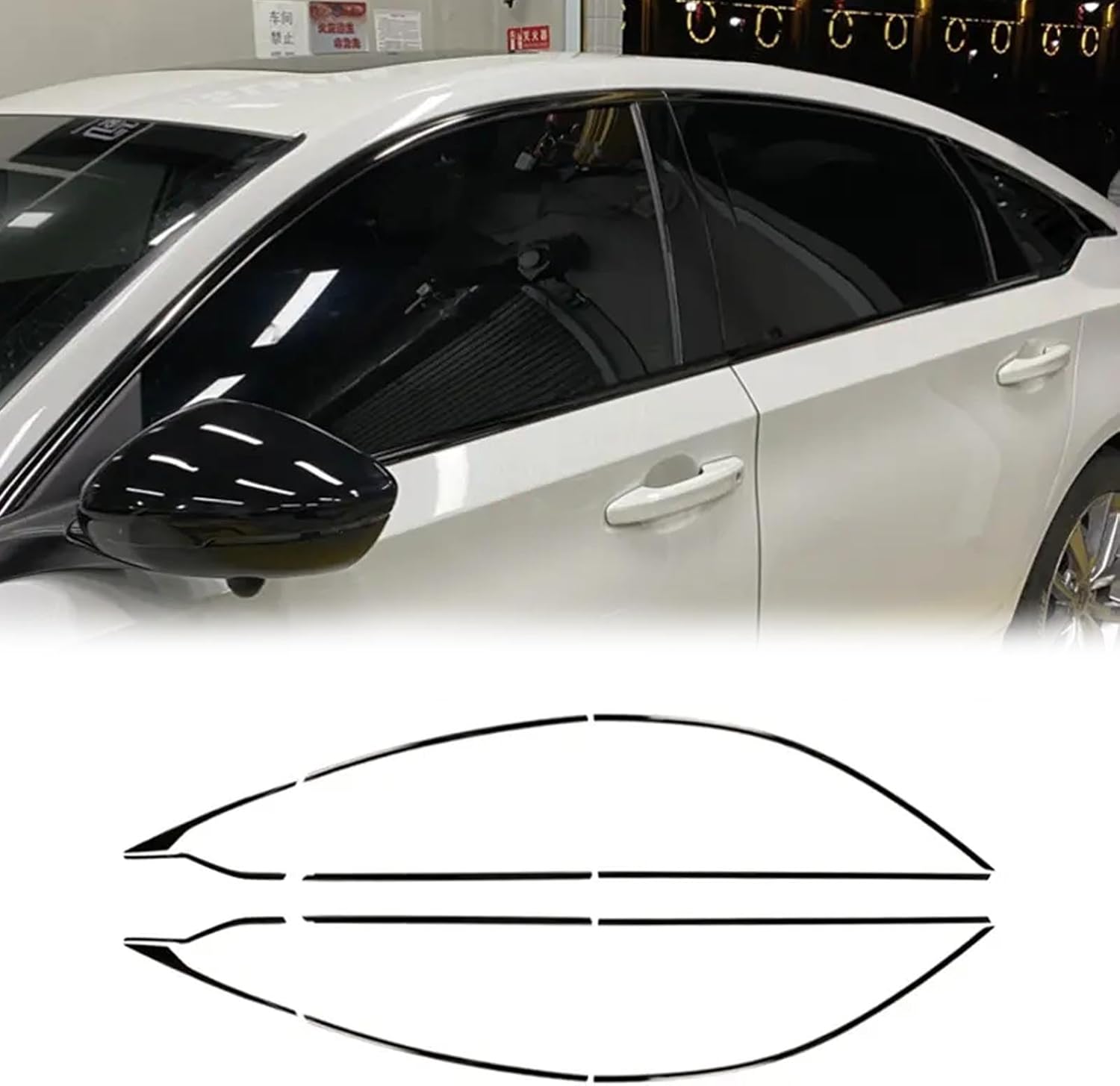 Stainless Steel Window Trim Compatible with 2018-2022 10th Gen Honda Accord, Window Molding Chrome Delete Blackout Kit
