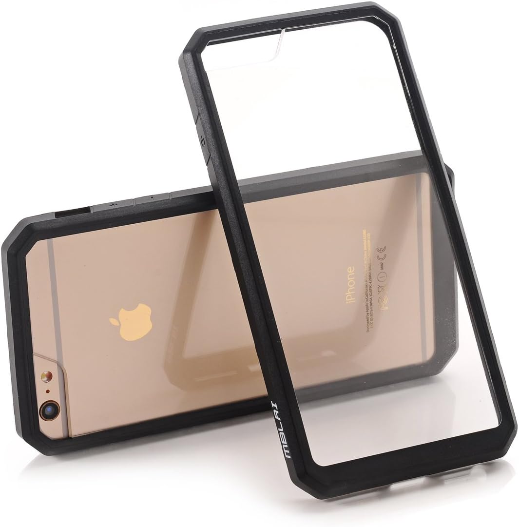 iphone 6s Case, Hybrid Bumper Cover Shock Absorption Scratch Resistant [Unicorn Beetle] Clear Back Shell Fit for Both Apple Iphone 6 and 6s 4.7 Inch Hard Case Black