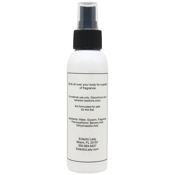 Eclectic Lady Patchouli Body Spray, 4 Oz, Double Strength, Body Mist