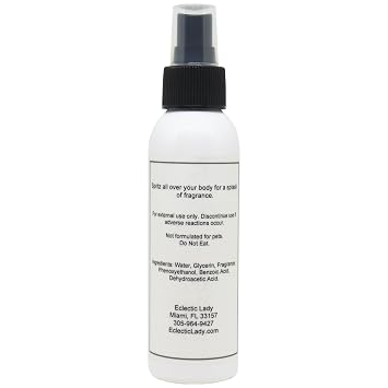 Eclectic Lady Patchouli Body Spray, 4 Oz, Double Strength, Body Mist