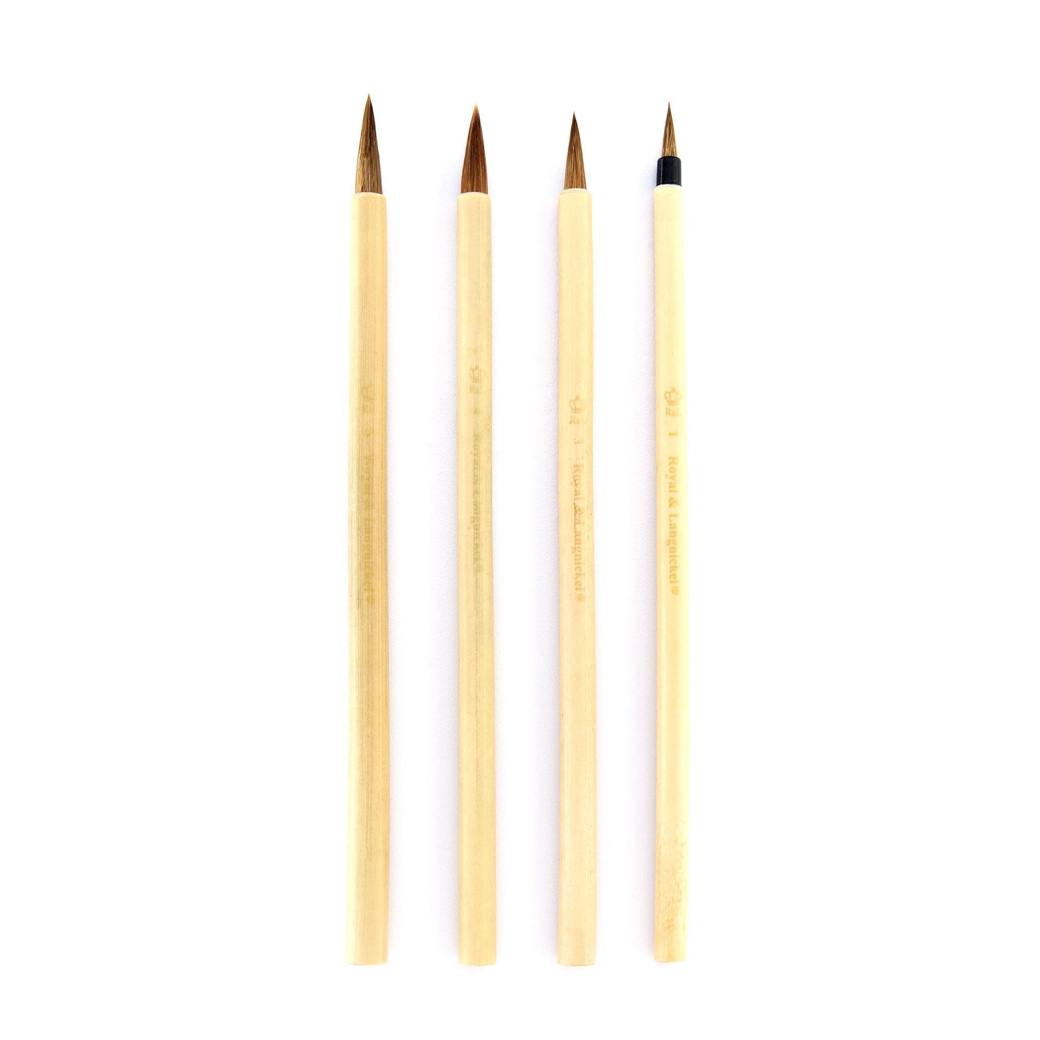 Royal & Langnickel RSET-9149 Royal Zip N' Close Brown Bamboo 4-Piece Brush Set, 10.5 x 2.9 x 0.5 - Image 2