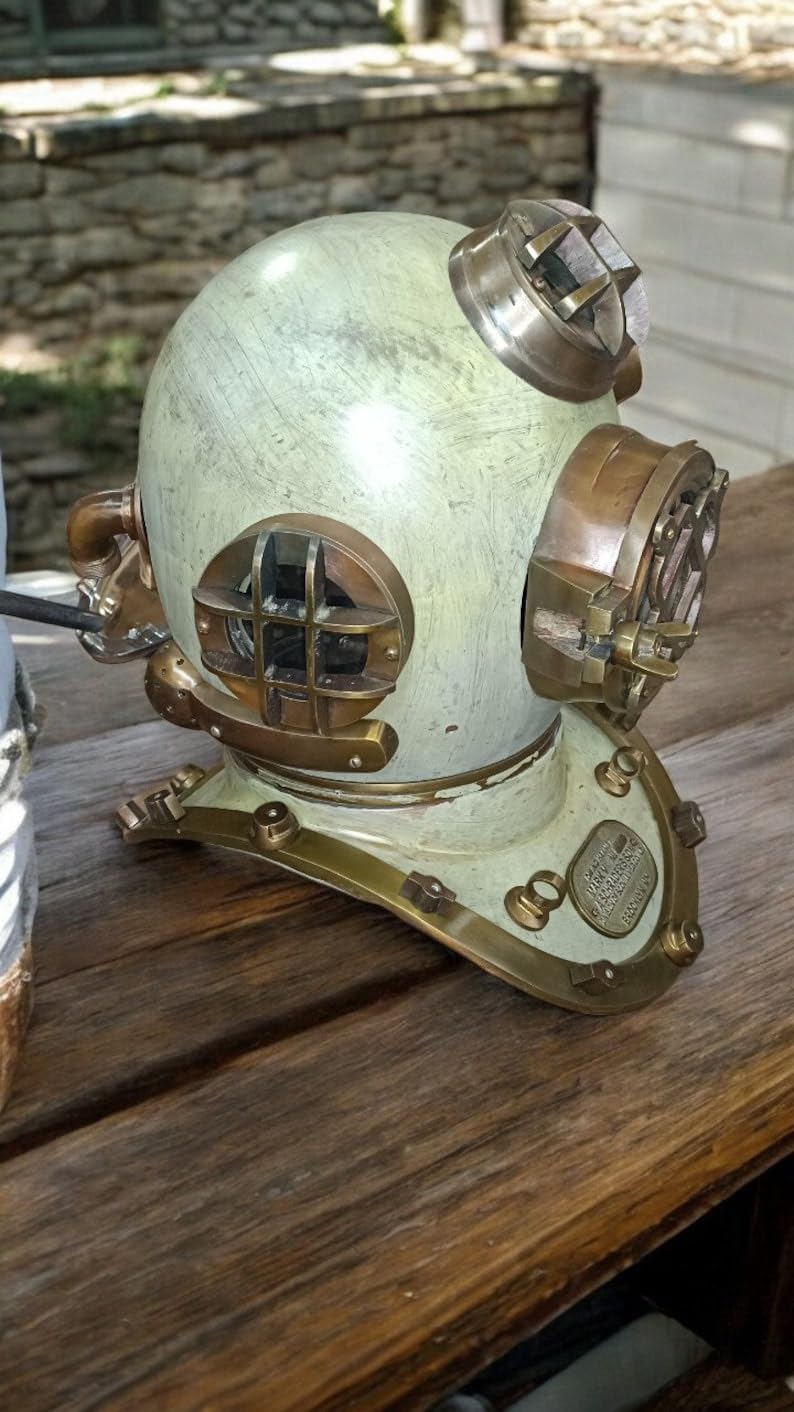 Antique Rare US Navy Mark V Divers Helmet - Vintage Scuba Deep Divers Diving Helmet Gift for her