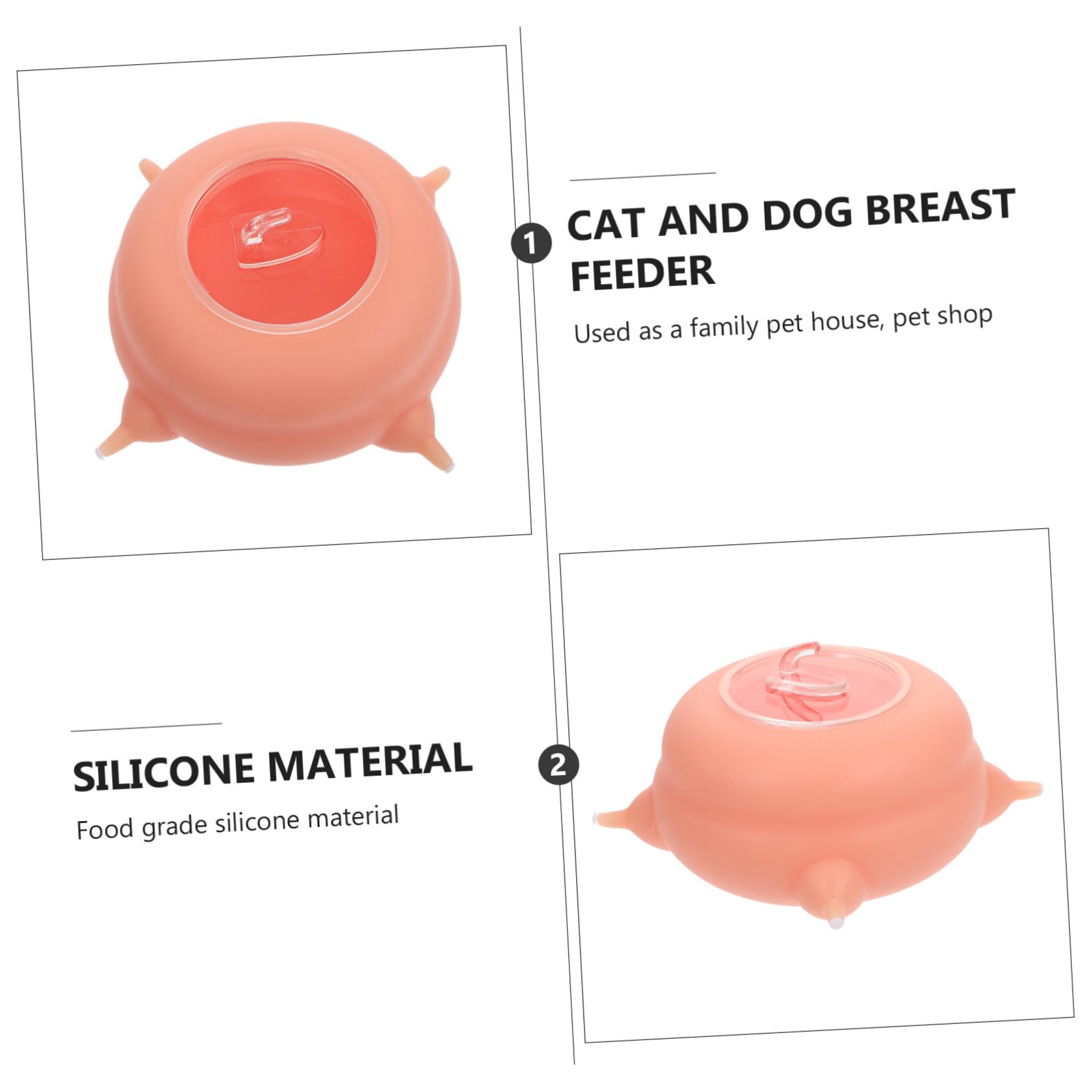 POPETPOP Biberon per Gattini in Silicone Rosa Resistente ad Alte Temperature e Non Deformabile, Strumento per Alimentazione di Cuccioli la Prima Fase di Allattamento