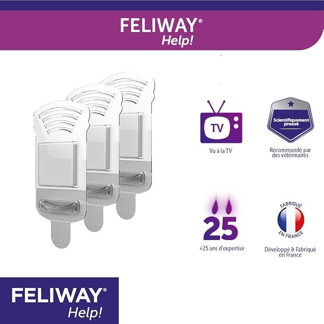 Foto 2 de 8 de FELIWAY Help! 3X 7 Días - 3 Cartuchos para Difusor de Feromonas Tranquilizantes para Gatos (3X 340 MG)