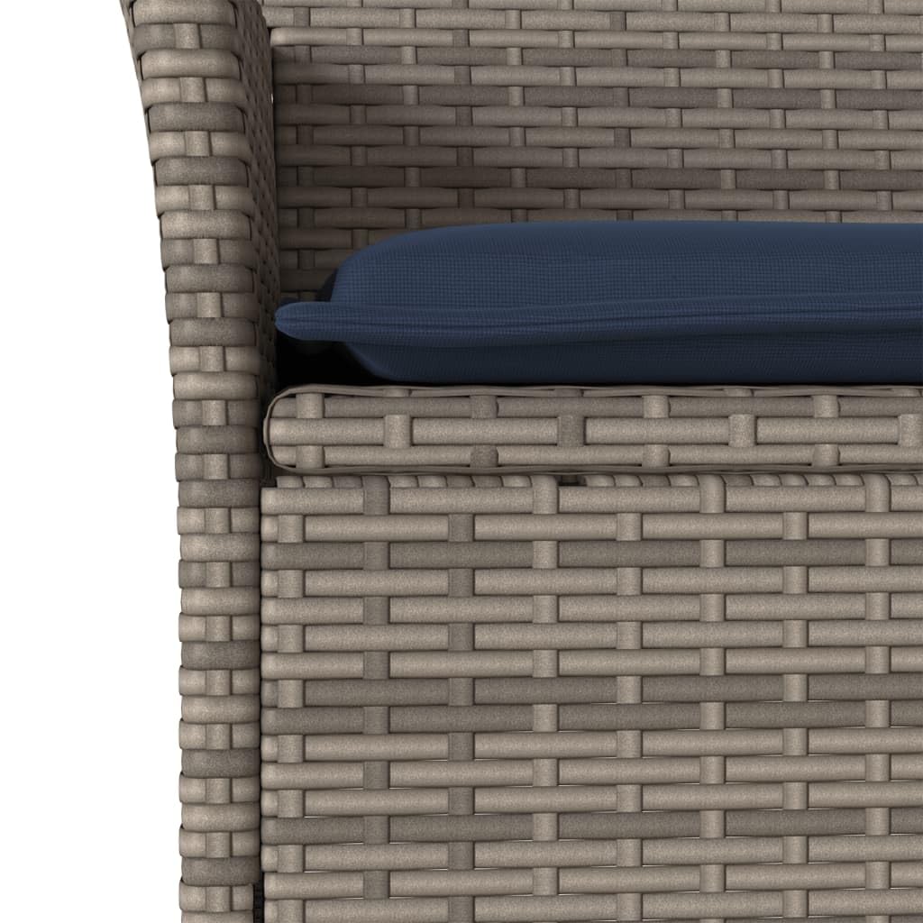 vidaXL Sedie da giardino con cuscino, 2 pezzi, grigio pietra artificiale
