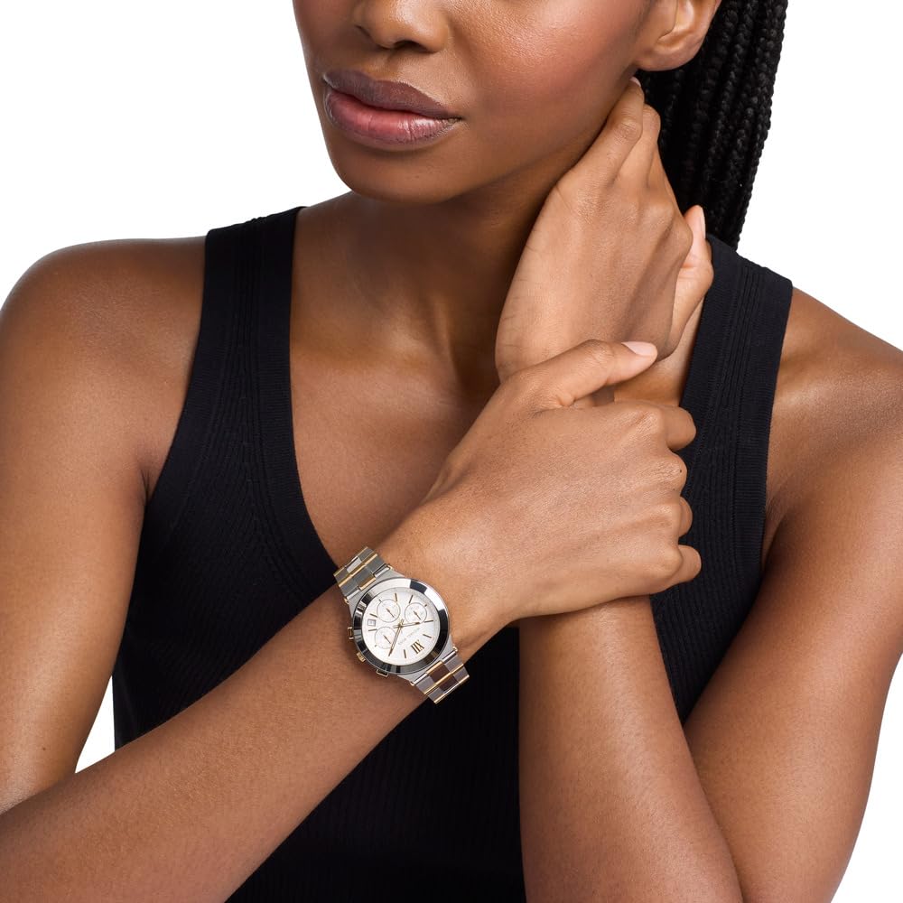 Michael Kors Billie Mujer Reloj de 37MM de Acero Inoxidable Bicolor, MK7605