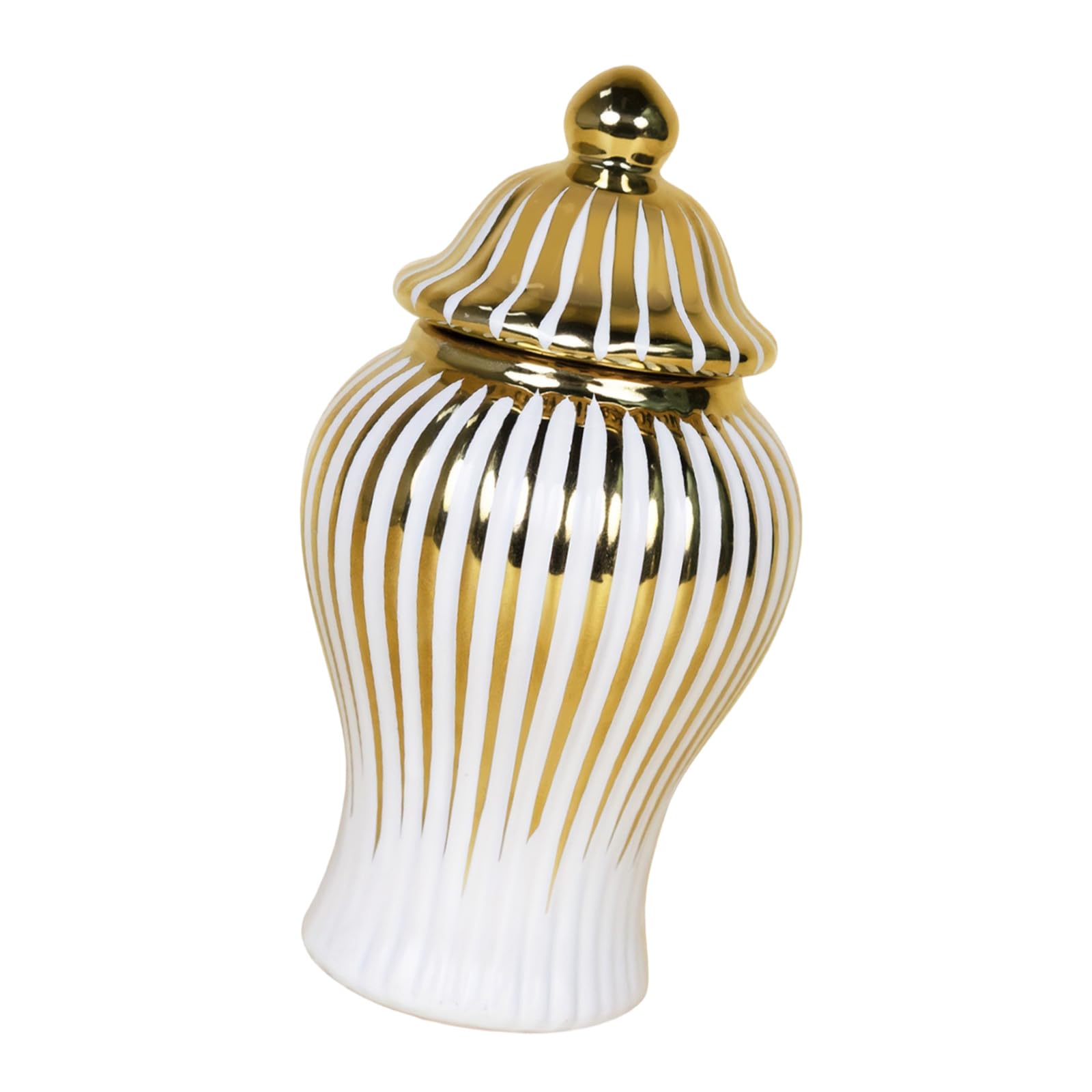 Modern Striped Ceramic Vases Porcelain Gingers Jar with Lid for Wedding Parties Centerpiece Ceramic Gingers Jar
