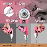 Hi-Spec 3.6V Rechargeable Electric Screwdriver Set for Home Repairs, Pink | 27 pc included, quick assembly jobs, reduced hand fatigue, portable charging convenience, tidy storage, ready for quick tasks