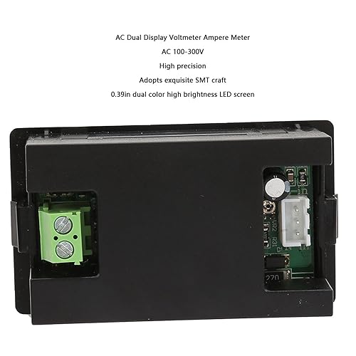 Miniatura 8 de Amperímetro de voltaje de CA de doble panel medidor de amperios, voltímetro digital de 0 a 50 A para electricista (rojo y azul)