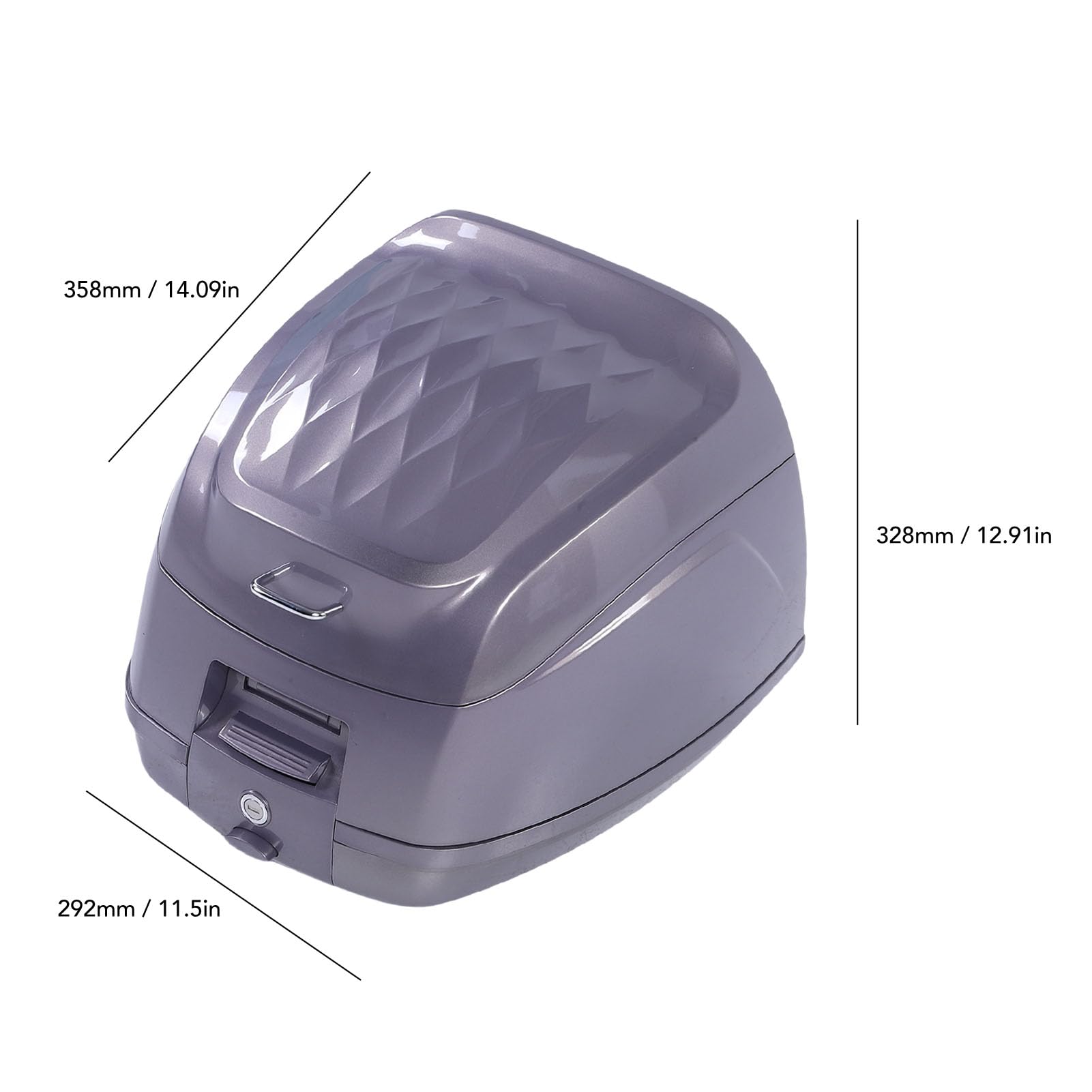 POENVFPO Top Case de Moto, Boîte de Rangement Arrière Verrouillable à Dégagement Rapide de 32 L en ABS pour Outils de Bagages de Casque, pour Motos et Scooters électriques (Brown)
