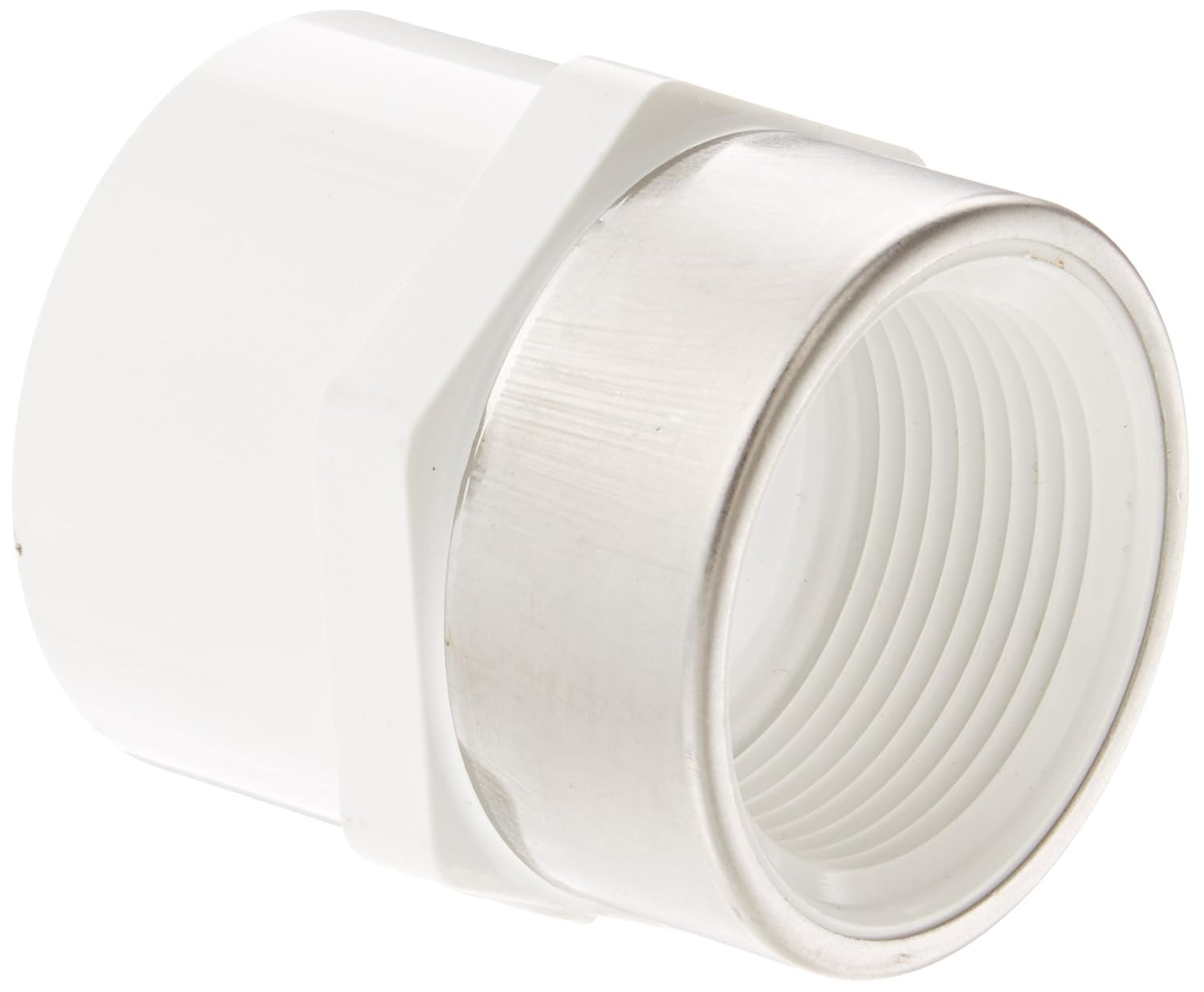 Spears 435-SR Series PVC Pipe Fitting, Adapter, Schedule 40, 1-1/4" Socket x 1-1/4" Steel Reinforced NPT Female
