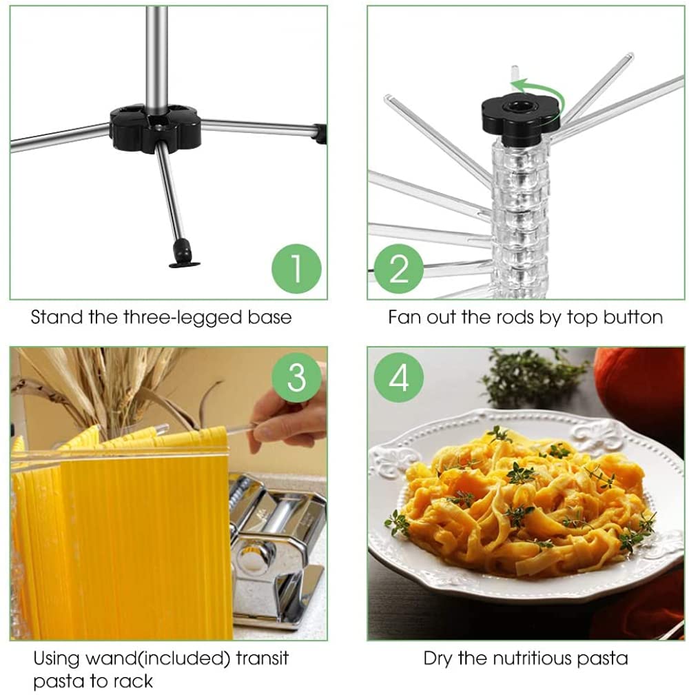 Secador De Pasta Fresca Plegable Portátil 16 Bar Secador De Pasta Fresca Rejilla De Secado De Pasta De Fideos Plegable, Secador De Pasta