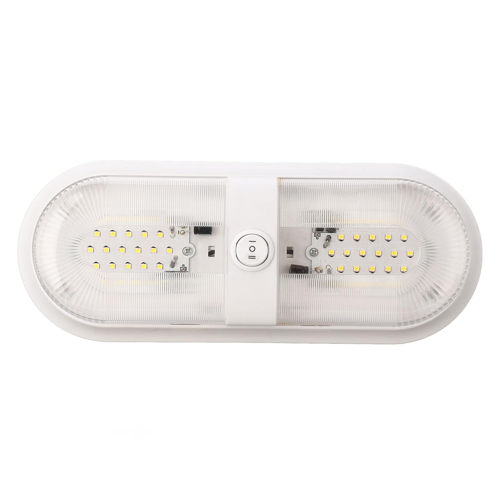 Plafoniera per, Plafoniera a Doppia Cupola 560LM 10-24V, Plafoniere per Bianche 4000-4500K con Interruttore, per Rimorchio Barca Auto Roulotte