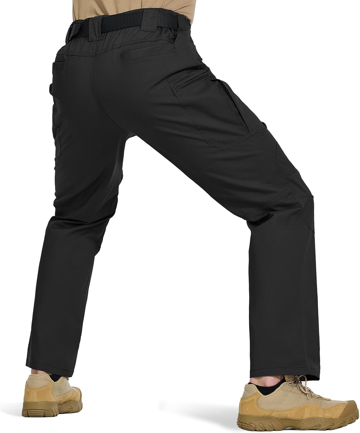Men's Stretch Tactical Pants Ripstop Water Resistant Cargo Pants Outdoor EDC Lightweight Work Hiking Pants - Image 3