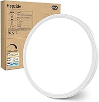 Vista 7 de Paquete de 2 lámparas de techo LED de montaje empotrado, color negro, 12 pulgadas, 28 vatios, regulable y 3000K-4500K-6000K, lámpara de techo de 3