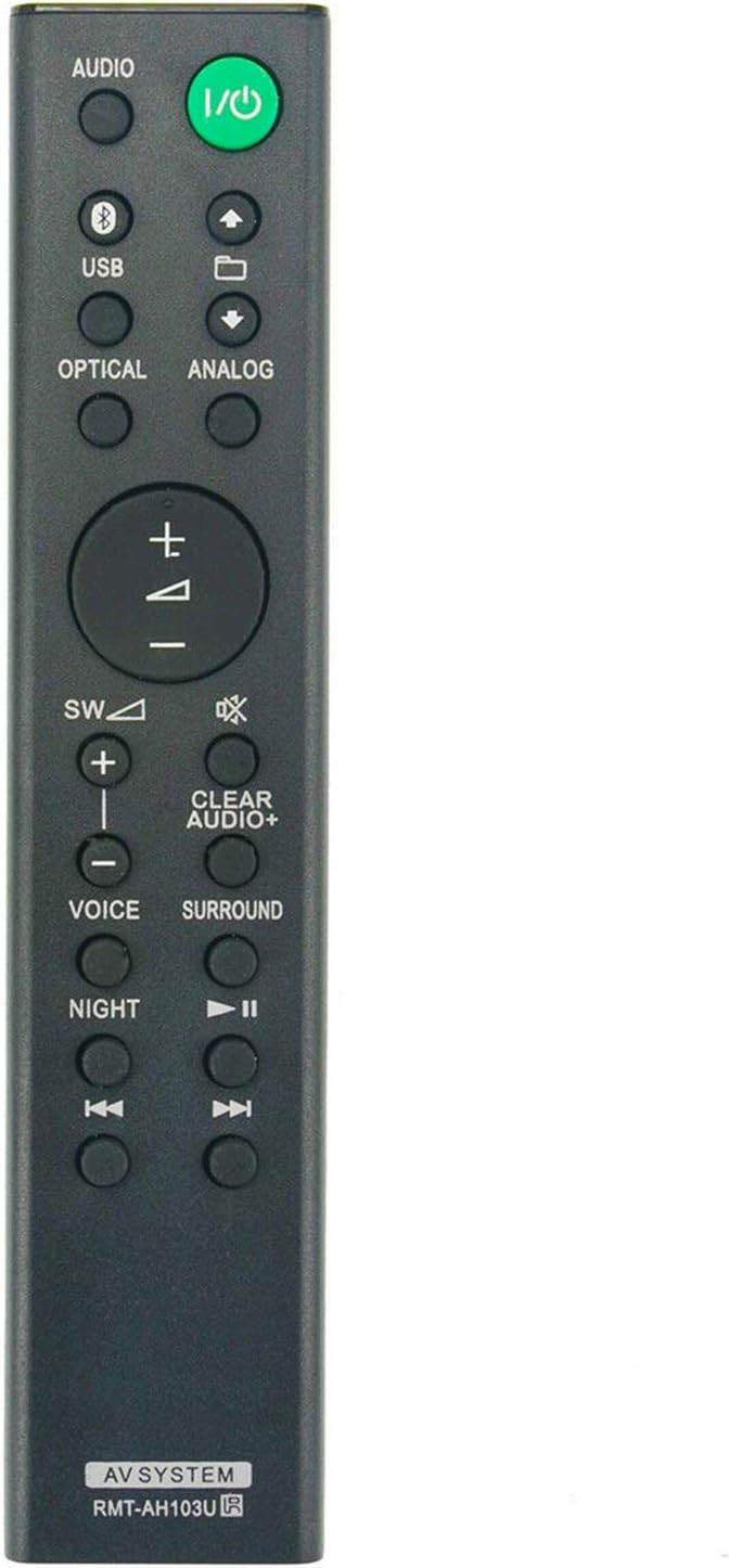 New RMT-AH103U RMTAH103U Remote Control Compatible with Sony Sound Bar AV Speaker System HT-CT80 HT-CT80BT SA-CT80 HTCT80 HTCT80BT SACT80 (1-493-030-11) (149303011)