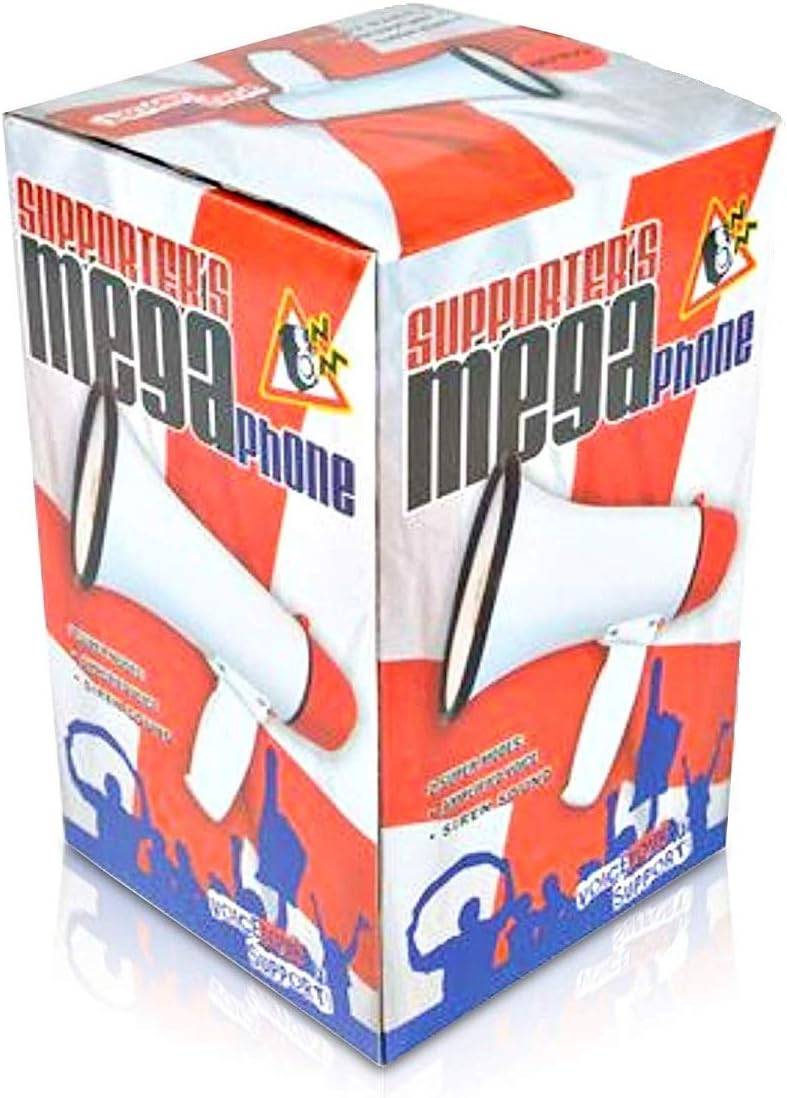 Zugar Land Large Portable Handheld RED Megaphone (Battery Operated) Includes Strap. with Siren and Microphone. Loud and Perfect for Parties and Sport Events! (Red) : Sports & Outdoors