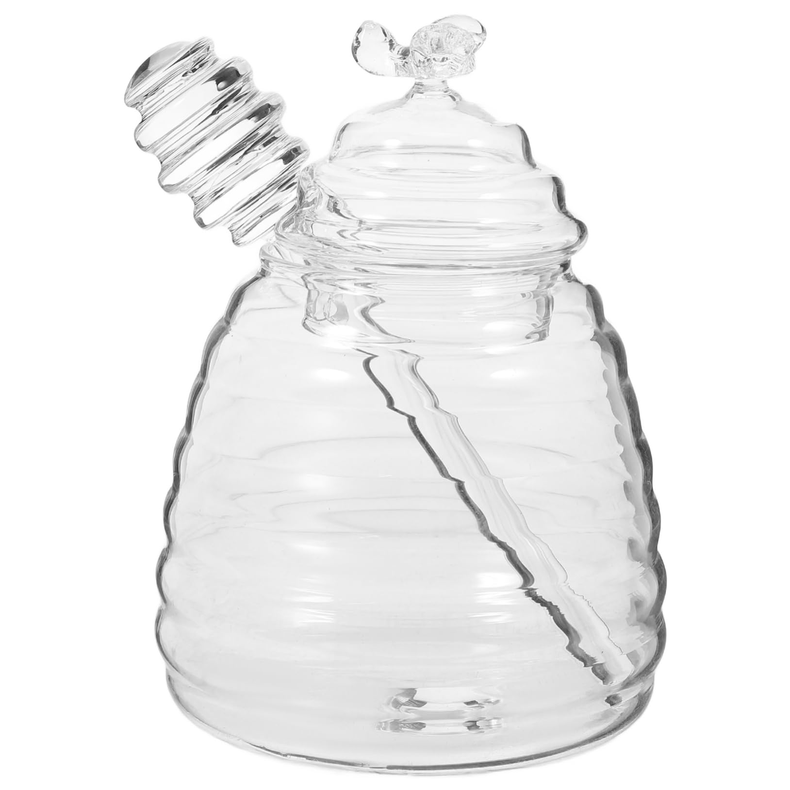 PRETYZOOM 1Set Honey Pot with Dipper and Lid Glass Honey Container for Kitchen Airtight Seal Keeps Convenient for Sweetening Tea