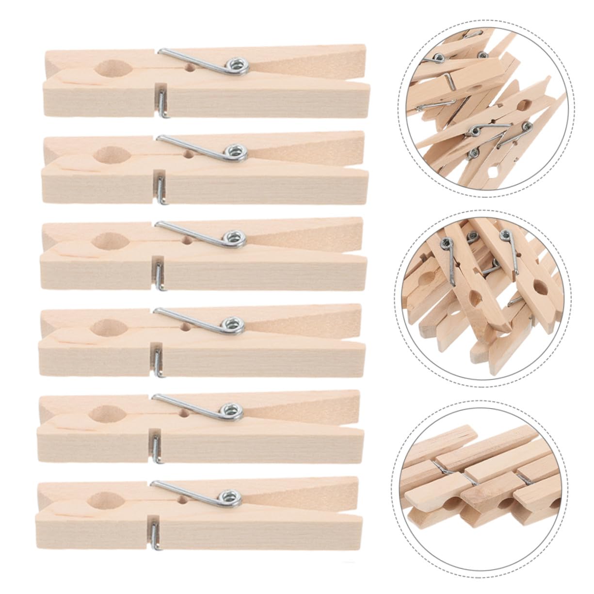 Alipis 70pezzi Mollette per Bucato in Legno Antiscivolo per Appendere Piccoli Oggetti Calzini e Biancheria per Lavanderia e Artigianato