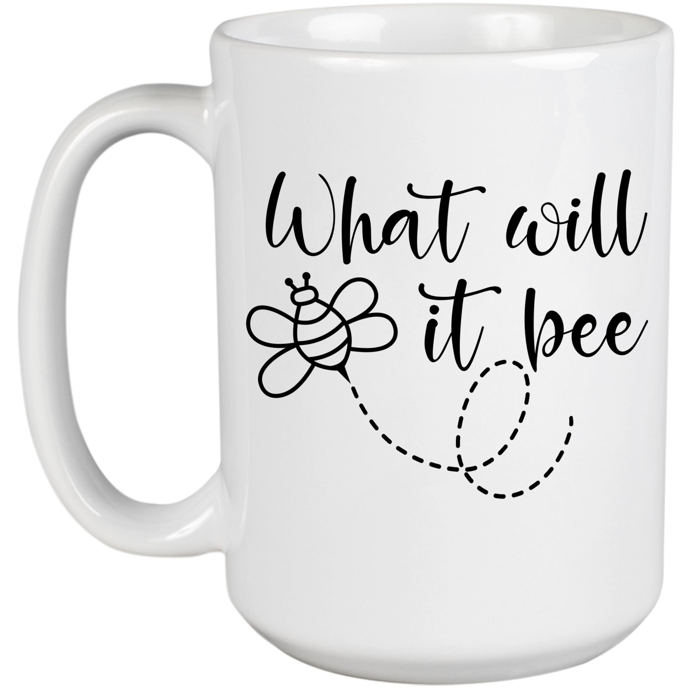 Make Your Mark Design What Will It Bee, Gender Reveal, Baby Gift, Pregnancy Announcement, New Parent, Expecting Mom White Mug